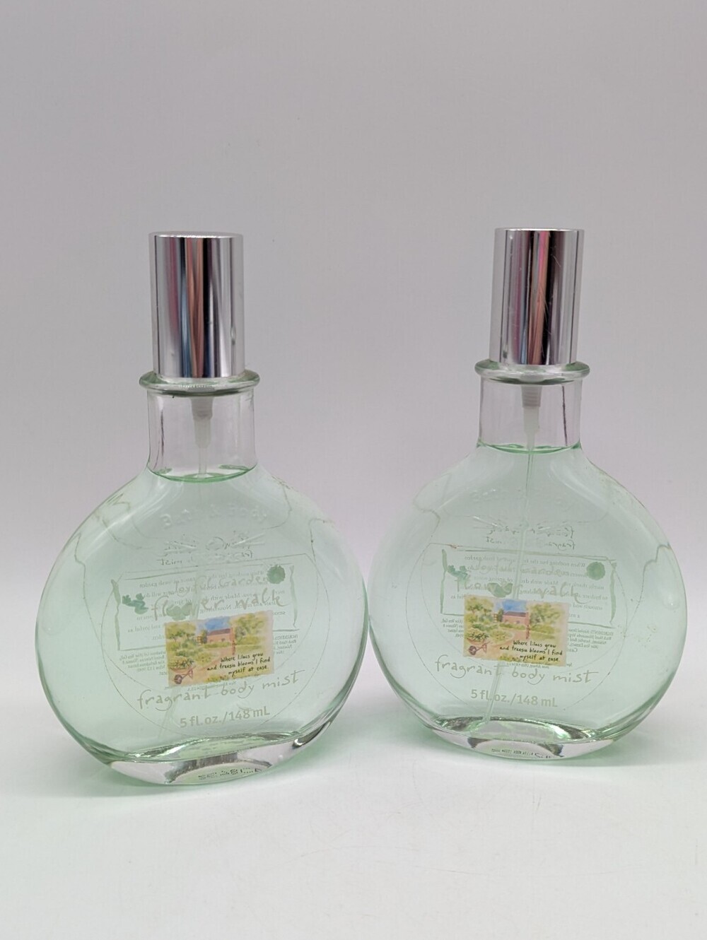 Bath & Body Works Discontinued Joyful Garden Flower Walk Body Mist 5 Fl Oz X2